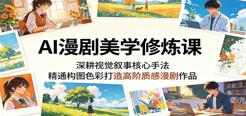 AI漫剧美学修炼课：深耕视觉叙事核心手法，精通构图色彩打造高阶质感漫剧作品-xmengfengwc