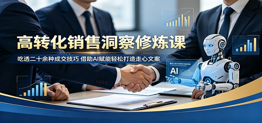 高转化销售洞察修炼课：吃透二十余种成交技巧，借助AI赋能轻松打造走心文案-MFXUI中国站