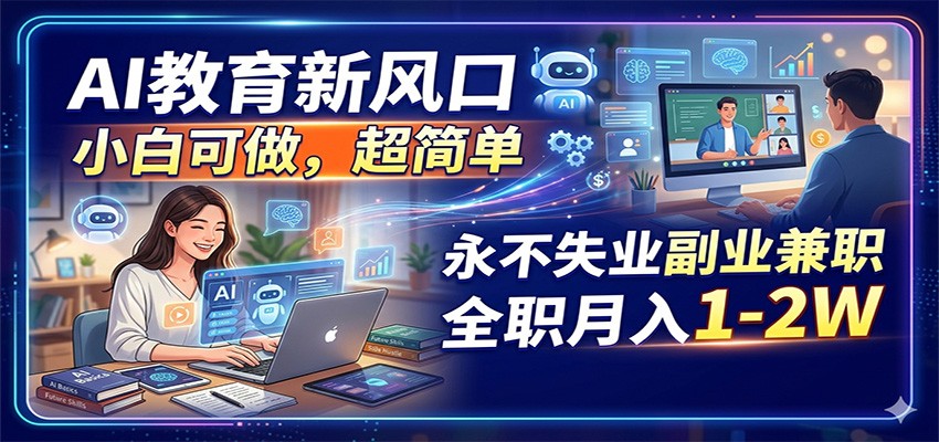 AI教育新风口，小白可做，超简单，永不失业副业兼职 全职月入1-2W-MFXUI中国站