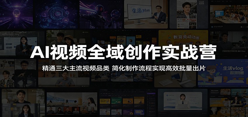 AI视频全域创作实战营:精通三大主流视频品类,简化制作流程实现高效批量出片-MFXUI中国站