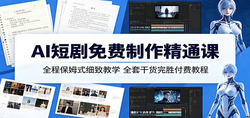 AI短剧免费制作精通课:全程保姆式细致教学,全套干货完胜付费教程-MFXUI中国站