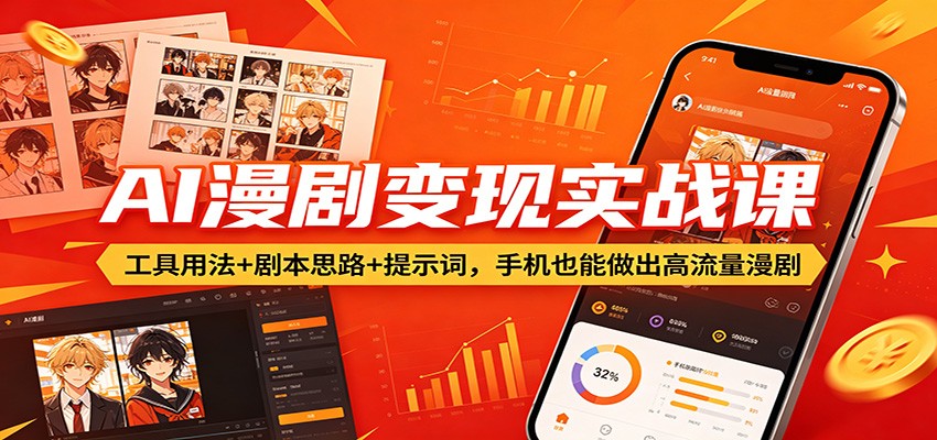AI漫剧变现实战课：工具用法+剧本思路+提示词，手机也能做出高流量漫剧-MFXUI中国站