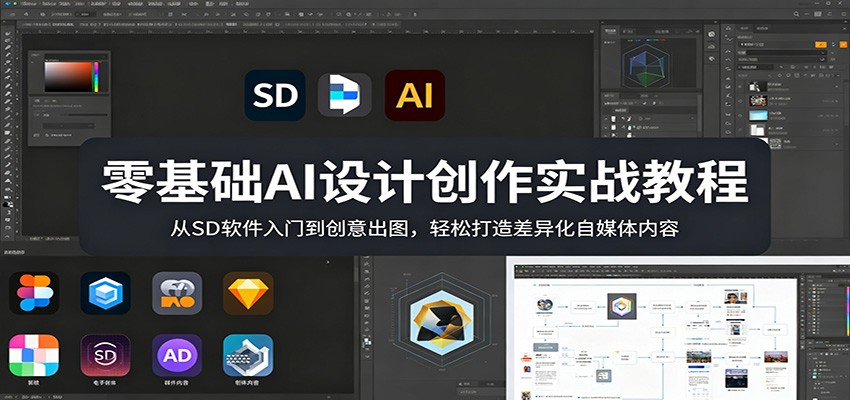 零基础AI设计创作实战教程：从SD软件入门到创意出图，轻松打造差异化自媒体内容-MFXUI中国站