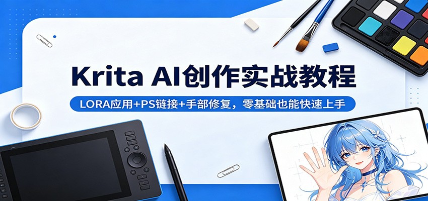 Krita AI创作实战教程:LORA应用+PS链接+手部修复,零基础也能快速上手-MFXUI中国站