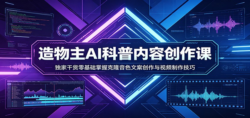 AI科普内容创作课：独家干货零基础掌握克隆音色文案创作与视频制作技巧-MFXUI中国站