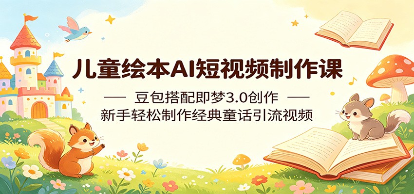 儿童绘本AI短视频制作课：豆包搭配即梦3.0创作，新手轻松制作经典童话引流视频-MFXUI中国站
