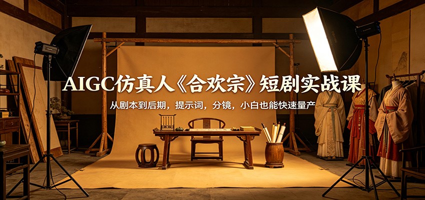 AIGC仿真人《合欢宗》短剧实战课：从剧本到后期，提示词，分镜，小白也能快速量产-MFXUI中国站
