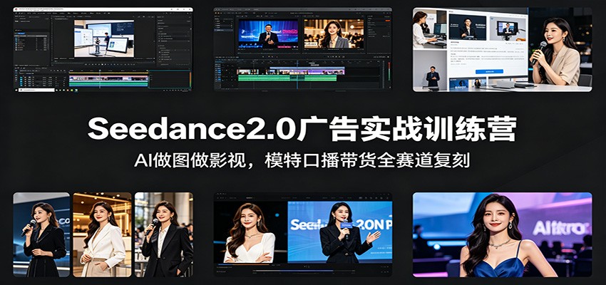 Seedance2.0广告实战训练营：AI做图做影视，模特口播带货全赛道复刻-MFXUI中国站