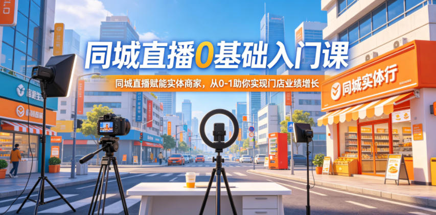 同城直播0基础入门课,同城直播赋能实体商家,从0-1助你实现门店业绩增长-MFXUI中国站