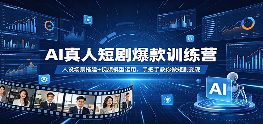 AI真人短剧爆款训练营：人设场景搭建+视频模型运用，手把手教你做短剧变现-MFXUI中国站