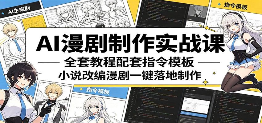 AI漫剧制作实战课：全套教程配套指令模板，小说改编漫剧一键落地制作-MFXUI中国站