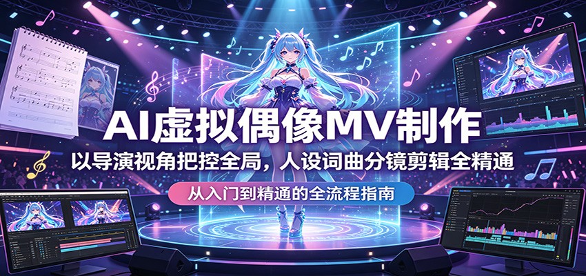 AI虚拟偶像MV制作:以导演视角把控全局,人设词曲分镜剪辑全精通-MFXUI中国站