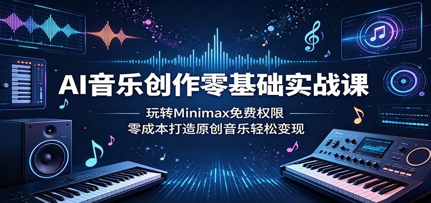 AI音乐创作零基础实战课：玩转Minimax免费权限，零成本打造原创音乐轻松变现-MFXUI中国站