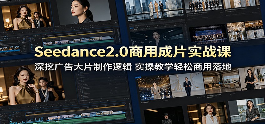 Seedance2.0商用成片实战课:深挖广告大片制作逻辑,实操教学轻松商用落地-MFXUI中国站