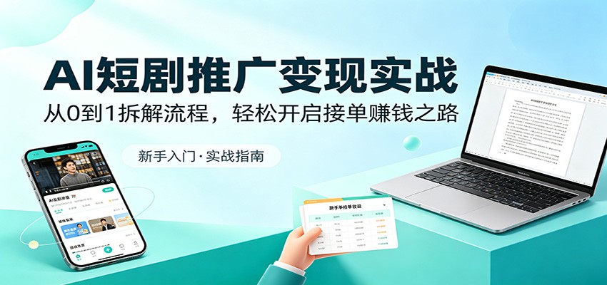 AI短剧推广变现实战:从0到1拆解流程,轻松开启接单赚钱之路-MFXUI中国站