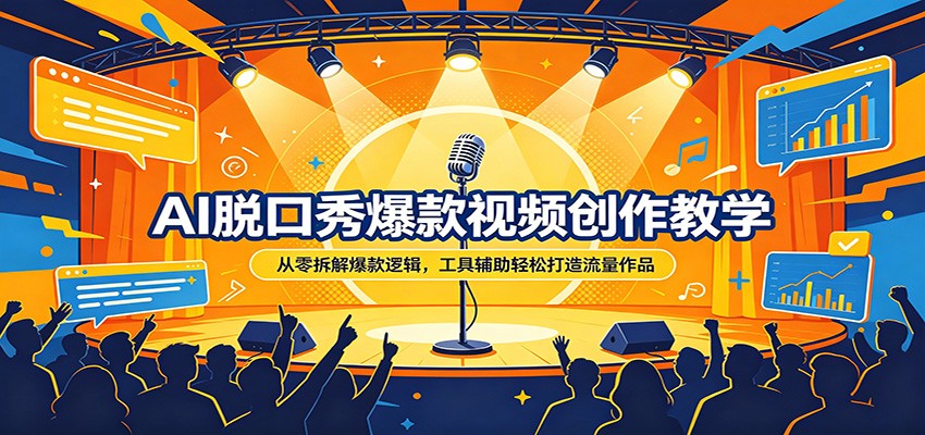 AI脱口秀爆款视频创作教学：从零拆解爆款逻辑，工具辅助轻松打造流量作品-MFXUI中国站