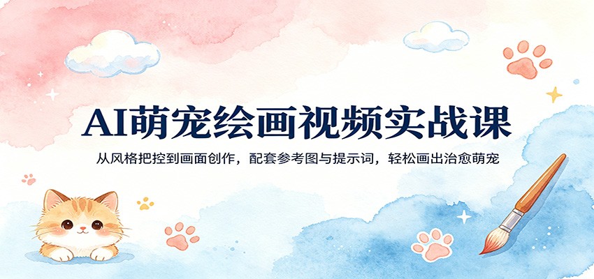 AI萌宠绘画视频实战课：从风格把控到画面创作，配套参考图与提示词，轻松画出治愈萌宠-MFXUI中国站