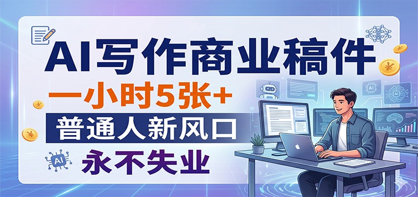 AI写作商业稿件，一小时5张+，普通人新风口，永不失业-MFXUI中国站