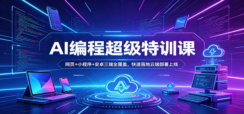 AI编程超级特训课：网页+小程序+安卓三端全覆盖，快速落地云端部署上线-MFXUI中国站