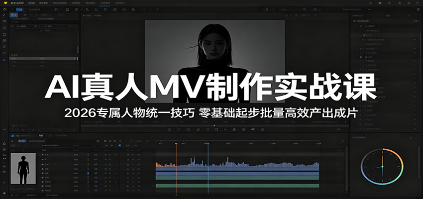 AI真人MV制作实战课：2026专属人物统一技巧，零基础起步批量高效产出成片-MFXUI中国站
