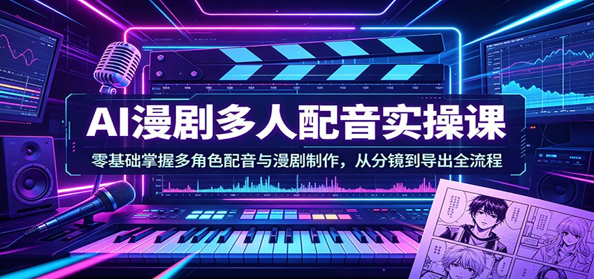 AI漫剧多人配音实操课：零基础掌握多角色配音与漫剧制作，从分镜到导出全流程-MFXUI中国站