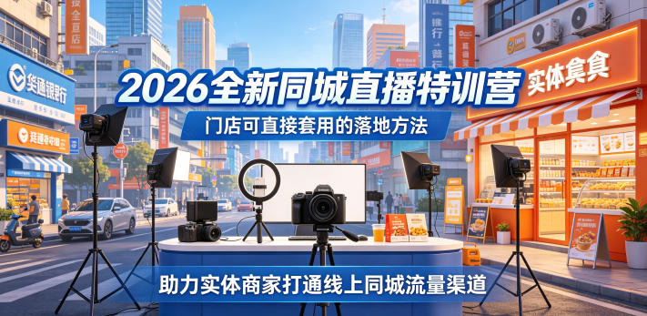 2026全新同城直播特训营，门店可直接套用的落地方法，助力实体商家打通线上同城流量渠道-MFXUI中国站