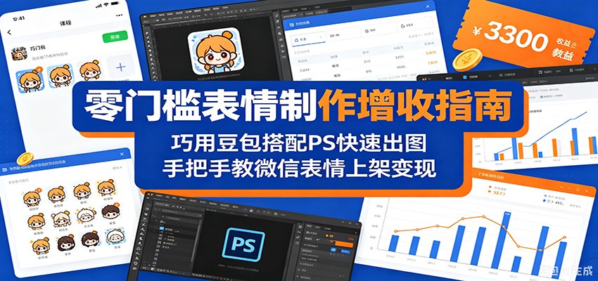 零门槛表情制作增收指南：巧用豆包搭配 PS 快速出图，手把手教微信表情上架变现-MFXUI中国站