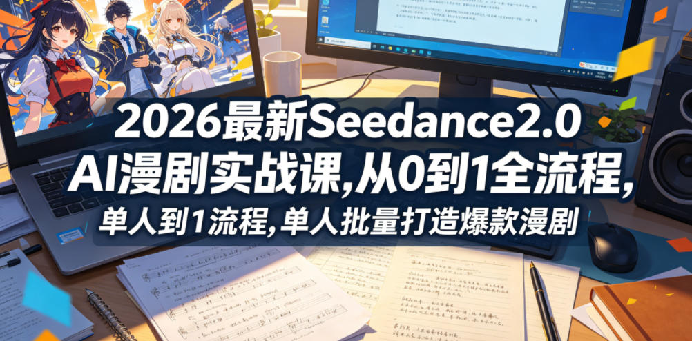 2026最新Seedance2.0 AI漫剧实战课,,从0到1全流程,单人批量打造爆款漫剧-MFXUI中国站