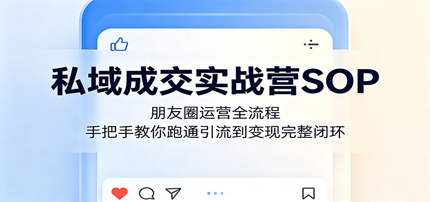 私域成交实战营SOP：朋友圈运营全流程，手把手教你跑通引流到变现完整闭环-MFXUI中国站