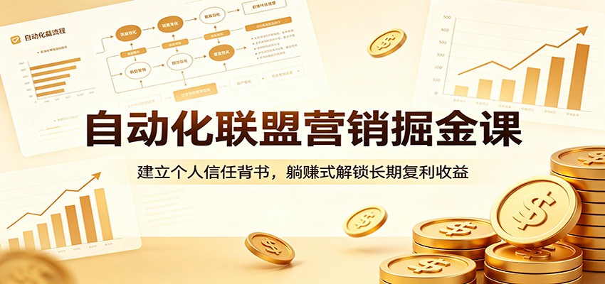 自动化联盟营销掘金课：建立个人信任背书，躺赚式解锁长期复利收益-MFXUI中国站