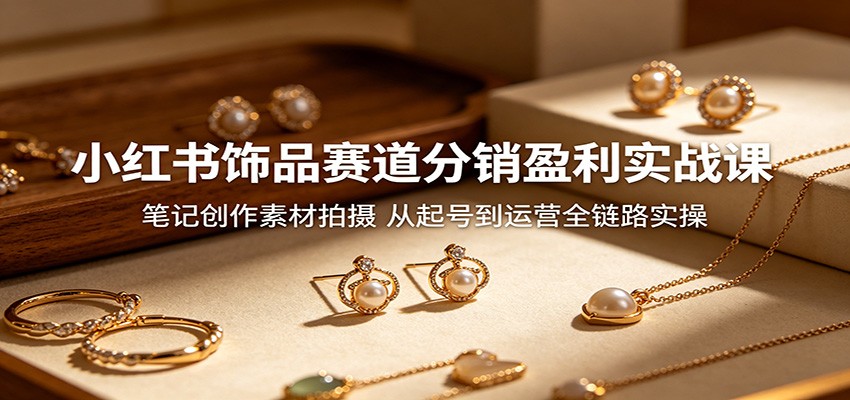小红书饰品赛道分销盈利实战课:笔记创作素材拍摄,从起号到运营全链路实操-MFXUI中国站
