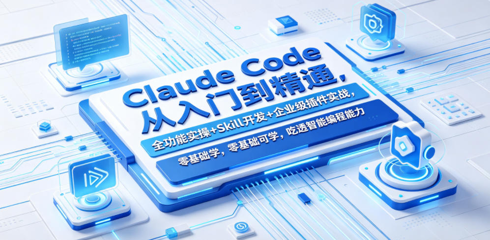 Claude Code从入门到精通,全功能实操+Skill开发+企业级插件实战,零基础可学,吃透智能编程全能力-MFXUI中国站