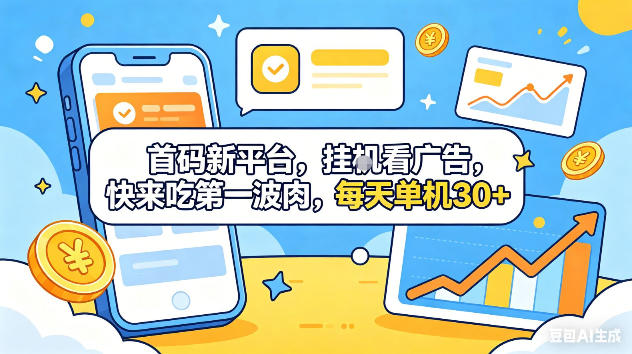 首码新平台,挂G自动看广告,快来吃第一波肉,每天单机30+,可矩阵放大【揭秘】-MFXUI中国站
