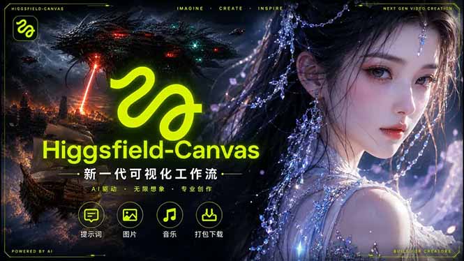 Higgsfield Canvas AI视频制作详解,节点式工作流搭建,重构新式视频创作完整教程-MFXUI中国站