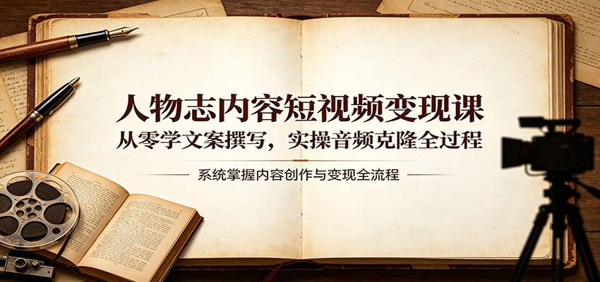 人物志内容短视频变现课：从零学文案撰写，实操音频克隆全过程-MFXUI中国站