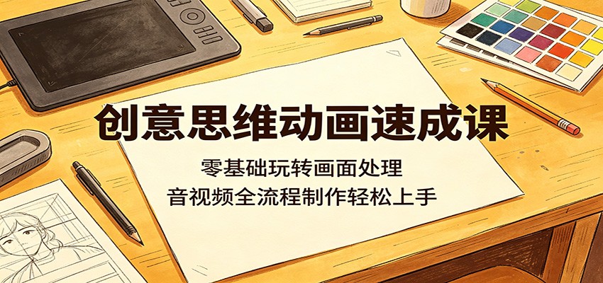 创意思维动画速成课：零基础玩转画面处理，音视频全流程制作轻松上手-MFXUI中国站