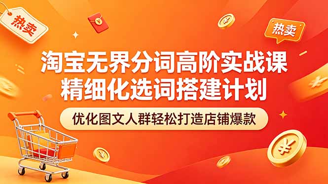 淘宝无界分词高阶实战课 精细化选词搭建计划 优化图文人群轻松打造店铺爆款-MFXUI中国站