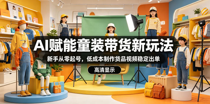 AI赋能童装带货新玩法,新手从零起号,低成本制作货品视频稳定出单-MFXUI中国站