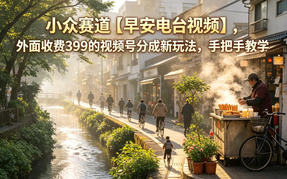 小众赛道【早安电台视频】,外面收费399的视频号分成新玩法,手把手教学-MFXUI中国站