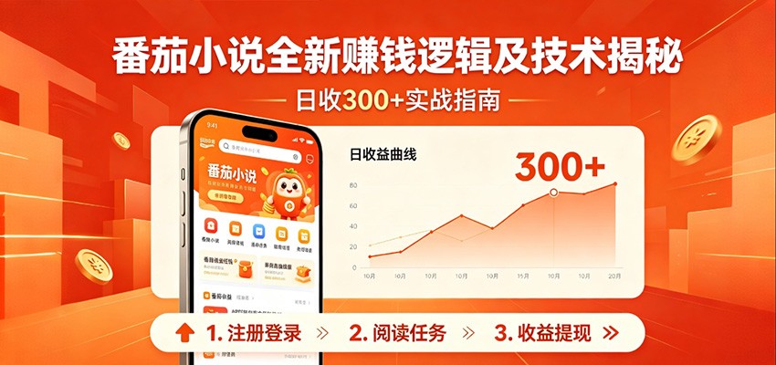 番茄小说全新赚钱逻辑及技术日收300+，小白新书皆可做！无脑赚就行了！-MFXUI中国站