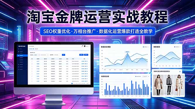 2026 淘宝金牌运营实战教程，SEO权重优化万相台推广，数据化运营爆款打造全教学-MFXUI中国站