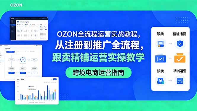 OZON全流程运营实战教程,从注册到推广全流程,跟卖精铺运营实操教学-MFXUI中国站