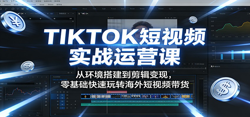 TIKTOK短视频实战运营课：从环境搭建到剪辑变现，零基础快速玩转海外短视频带货-MFXUI中国站