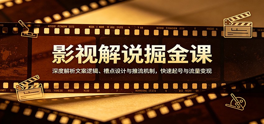 影视解说掘金课:深度解析文案逻辑、槽点设计与推流机制,快速起号与流量变现-MFXUI中国站