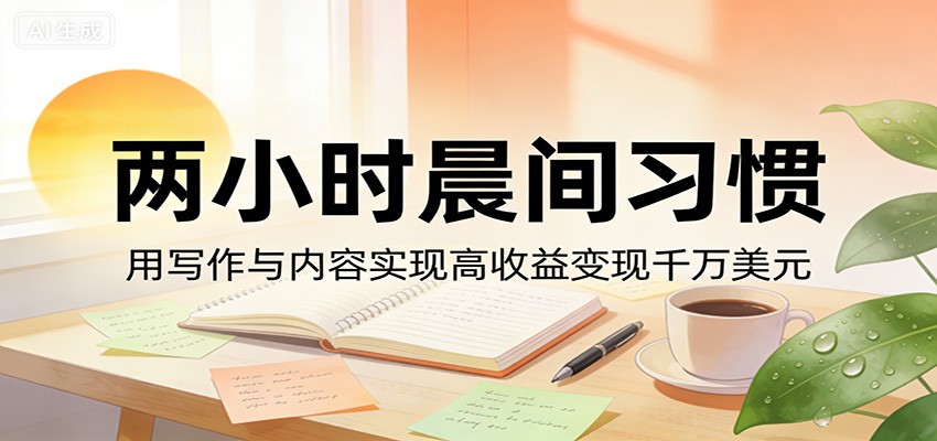 付费文章:两小时晨间习惯,用写作与内容实现高收益变现千万美元-MFXUI中国站