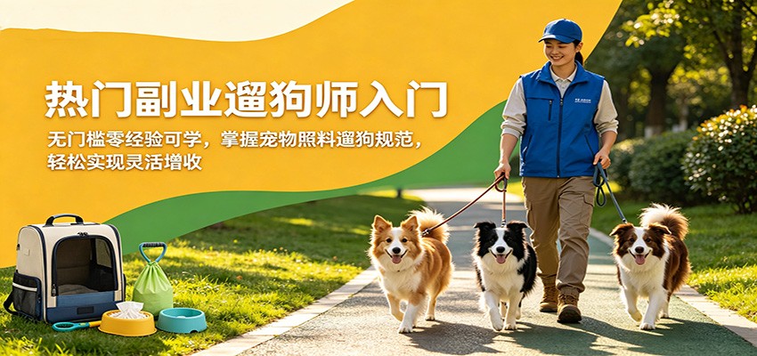 热门副业遛狗师入门,无门槛零经验可学,掌握宠物照料遛狗规范,轻松实现灵活增收-MFXUI中国站
