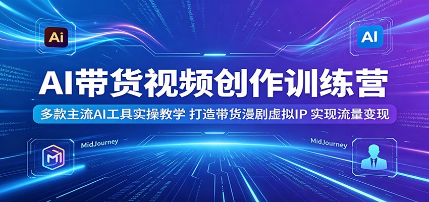 AI带货视频创作训练营：多款主流AI工具实操教学，打造带货漫剧虚拟IP，实现流量变现-MFXUI中国站