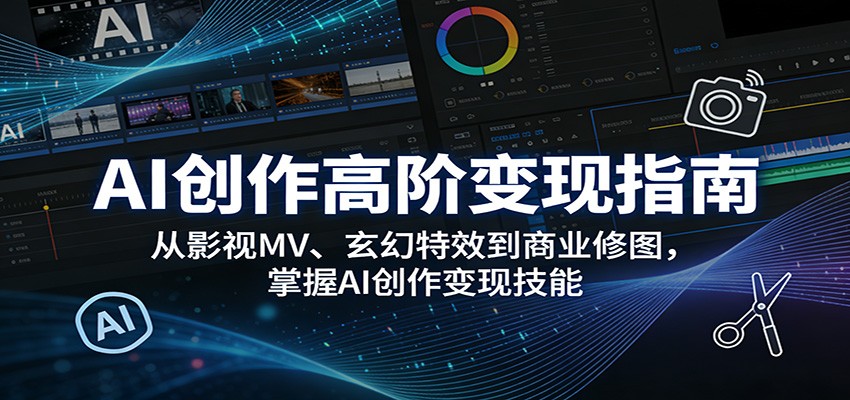 AI创作高阶变现指南：从影视MV、玄幻特效到商业修图，掌握AI创作变现技能-MFXUI中国站