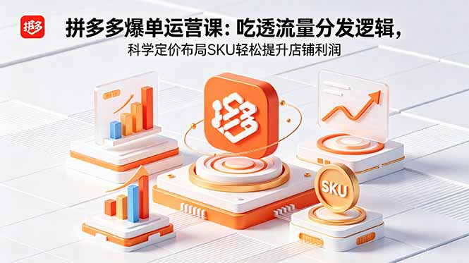 拼多多爆单运营实战课:吃透流量分发逻辑,科学定价布局SKU轻松提升店铺利润-MFXUI中国站