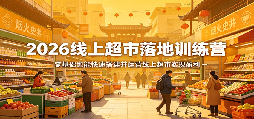 2026线上超市落地训练营，零基础也能快速搭建并运营线上超市实现盈利-MFXUI中国站